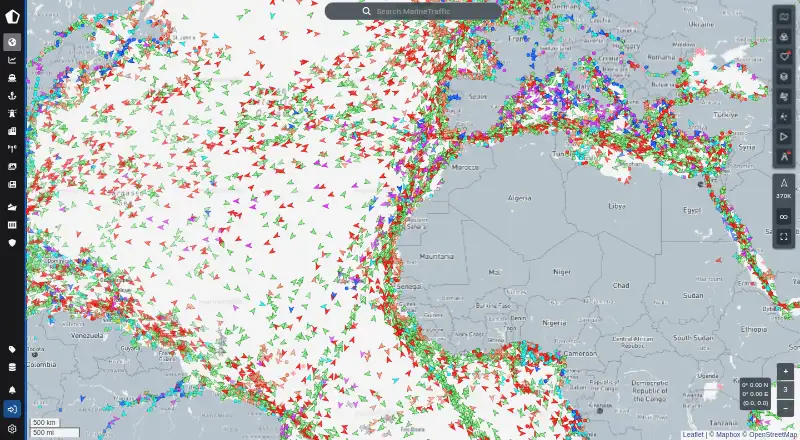 MarineTraffic's own site