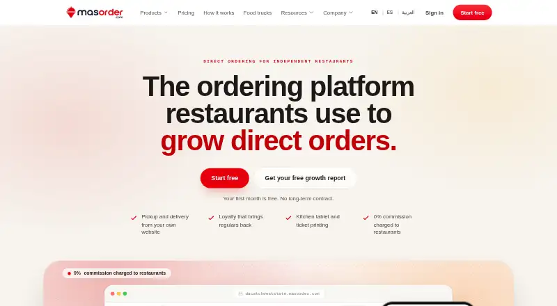 MasOrder's own site