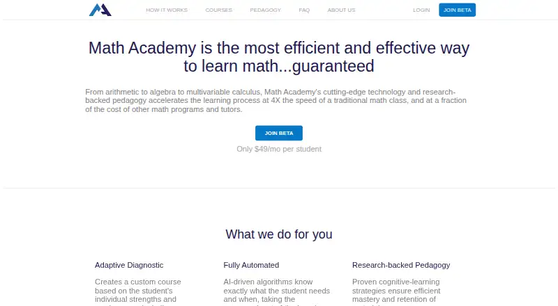 Math Academy's own site