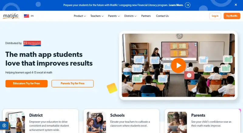 Matific's own site