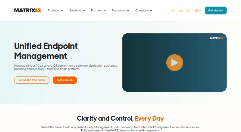 Matrix42 Unified Endpoint Management's own site