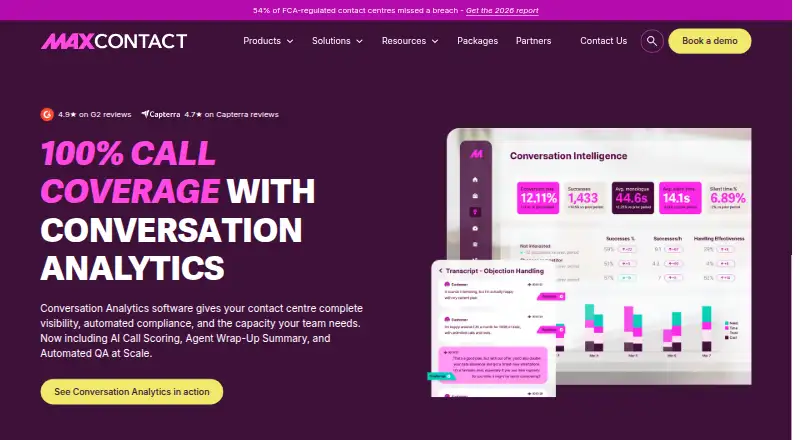 MaxContact Conversation Analytics's own site