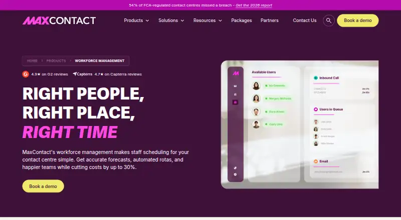 MaxContact Workforce Management's own site
