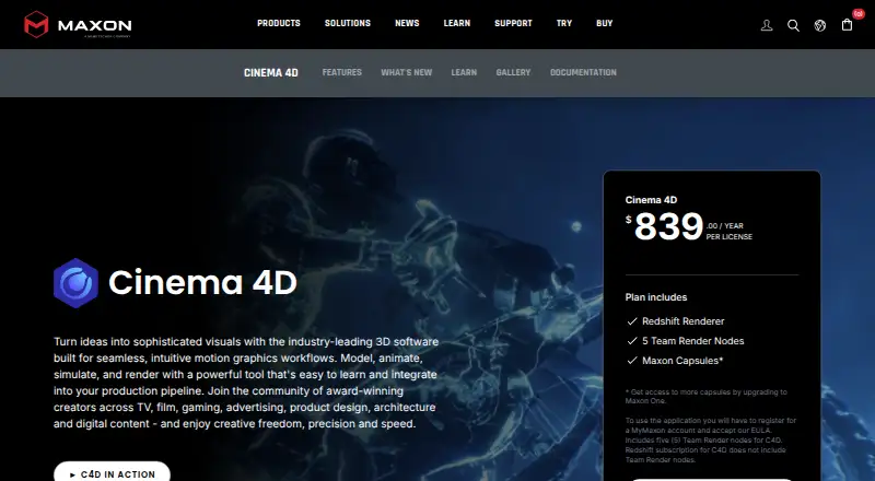 Cinema 4D's own site