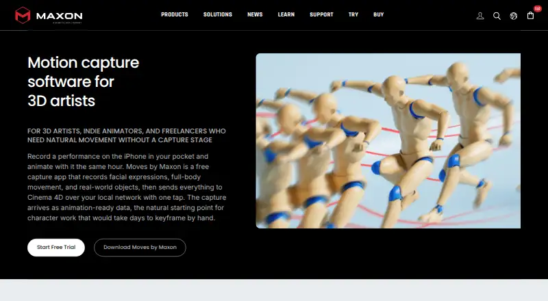 Moves by Maxon's own site