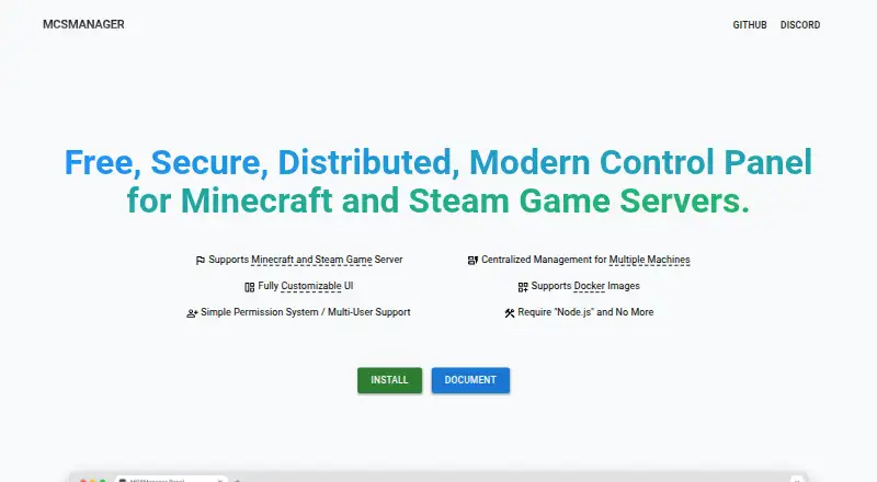 MCSManager's own site