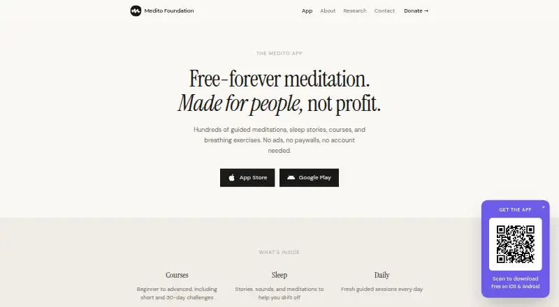Medito's own site