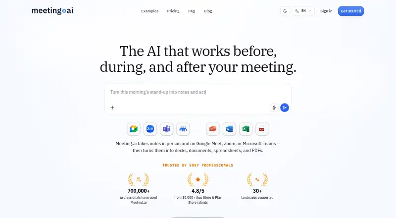 Meeting.ai's own site