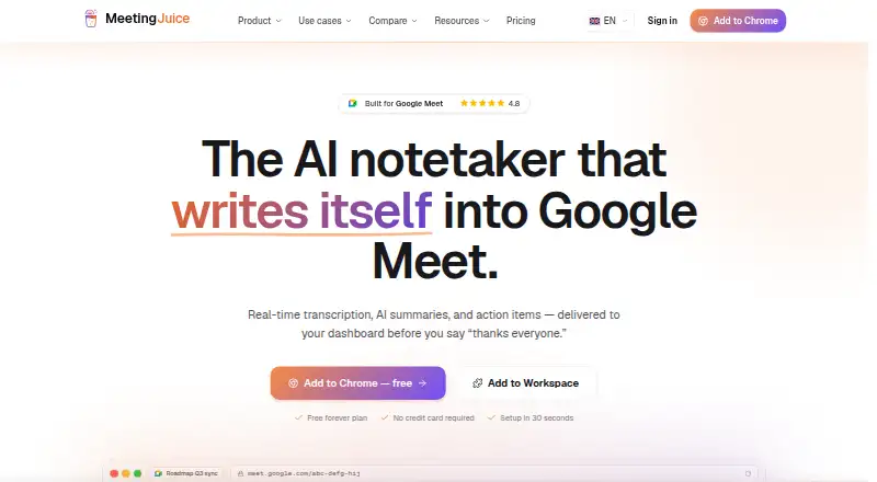 MeetingJuice's own site