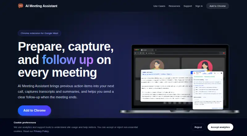 AI Meeting Assistant's own site