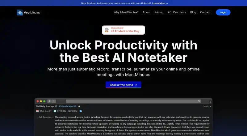 MeetMinutes's own site