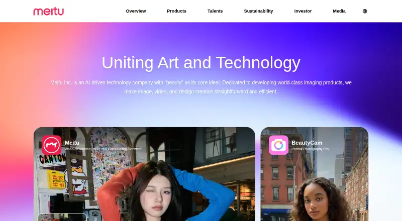 Meitu's own site
