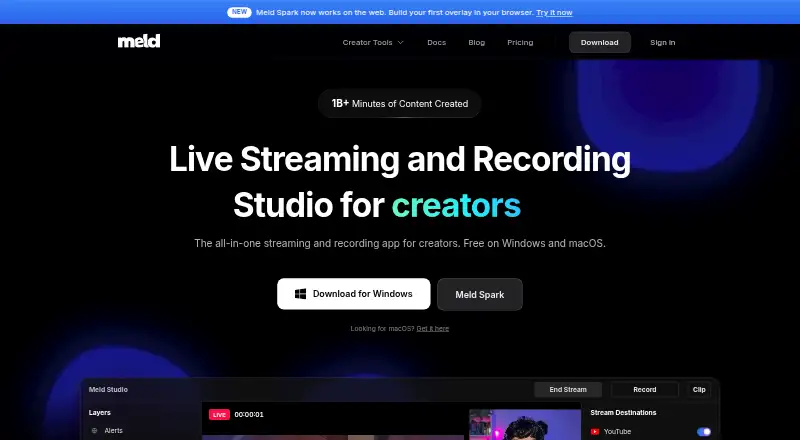 The Meld Studio homepage