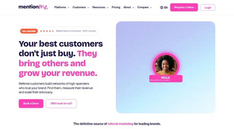 The Mention Me homepage