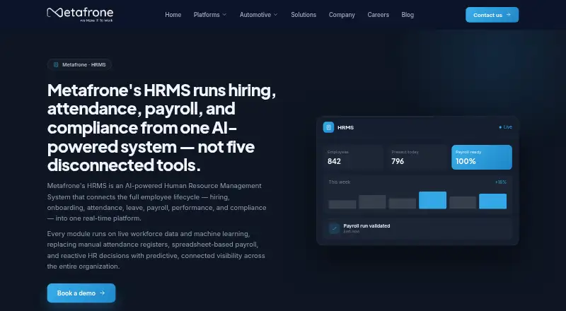 Metafrone HRMS's own site