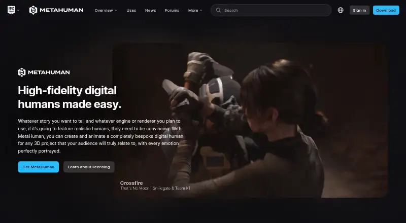 MetaHuman Animator's own site