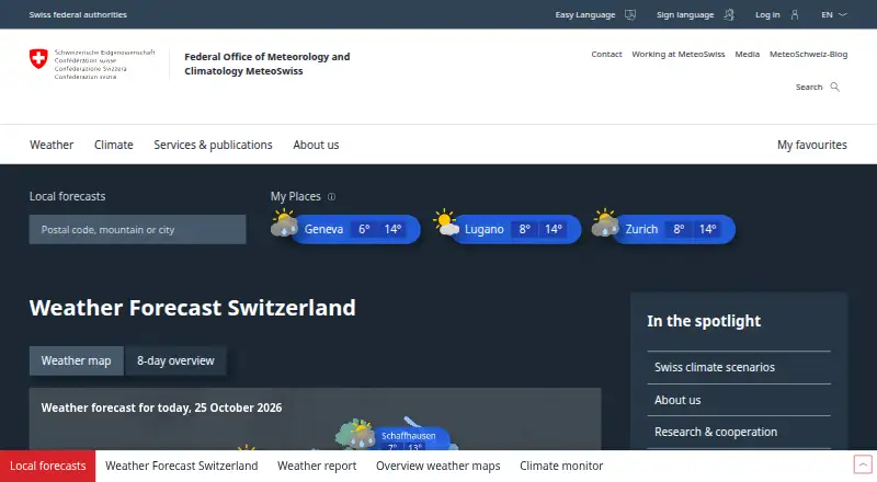MeteoSwiss's own site