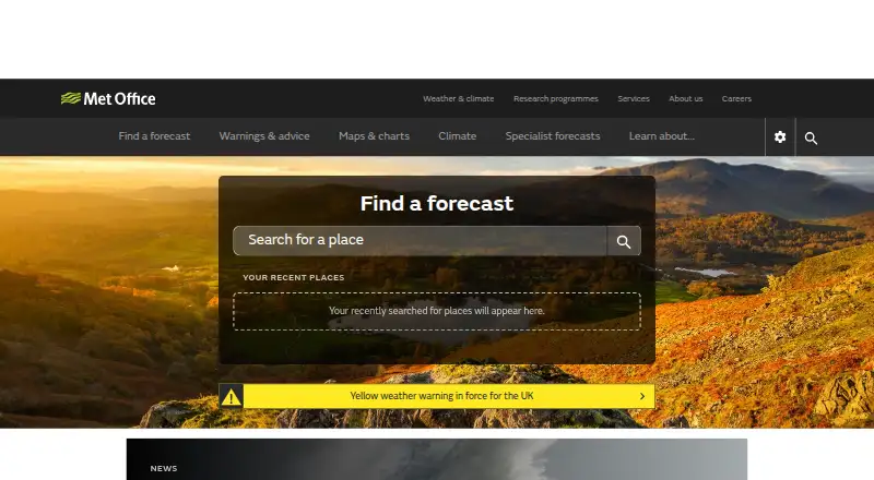 Met Office Weather Forecast's own site