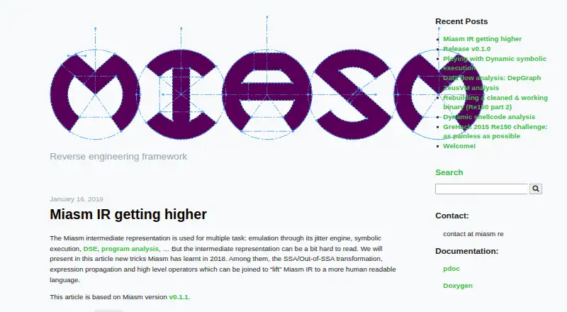 Miasm's own site