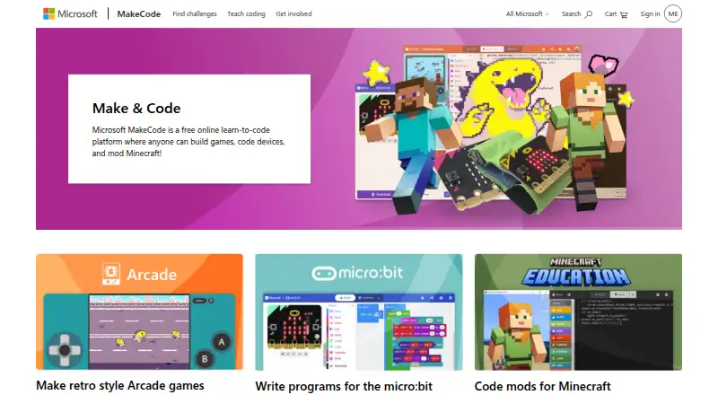 MakeCode's own site