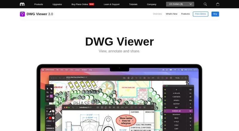 Microspot DWG Viewer's own site