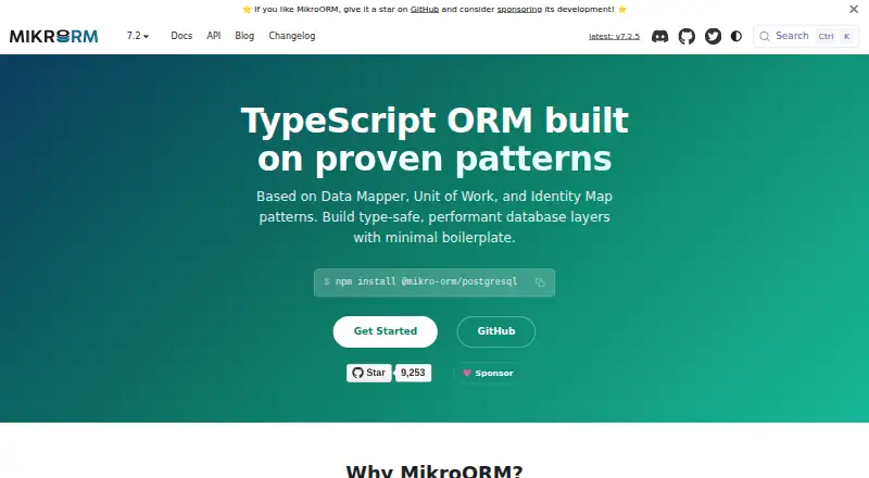 MikroORM's own site