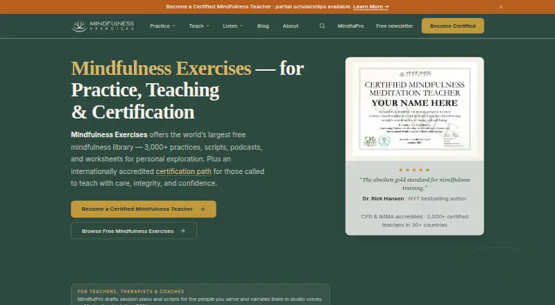 Mindfulness Exercises's own site