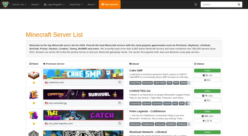 Minecraft-MP's own site