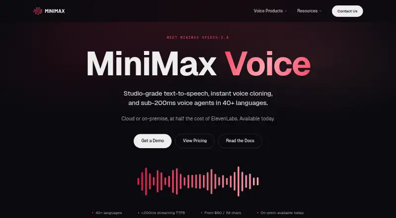 MiniMax Speech's own site