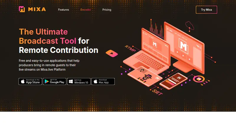 Mixa.live Encoder's own site