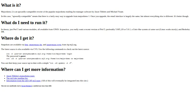 Majordomo 2's own site