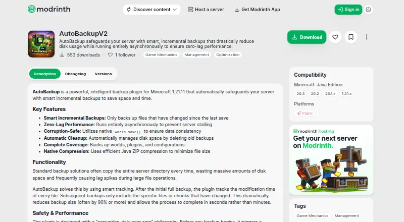 AutoBackupV2's own site