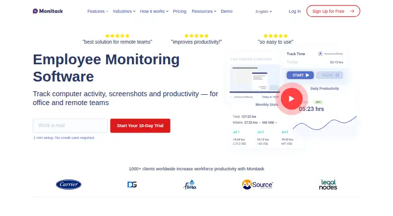 Monitask's own site