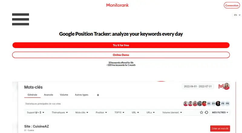 Monitorank's own site