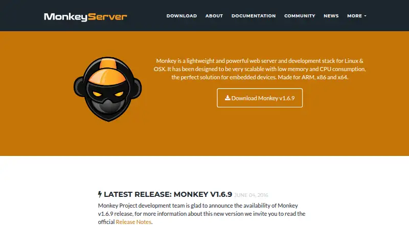 Monkey HTTP Server's own site