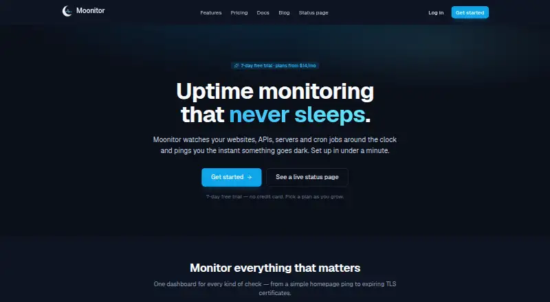Moonitor's own site