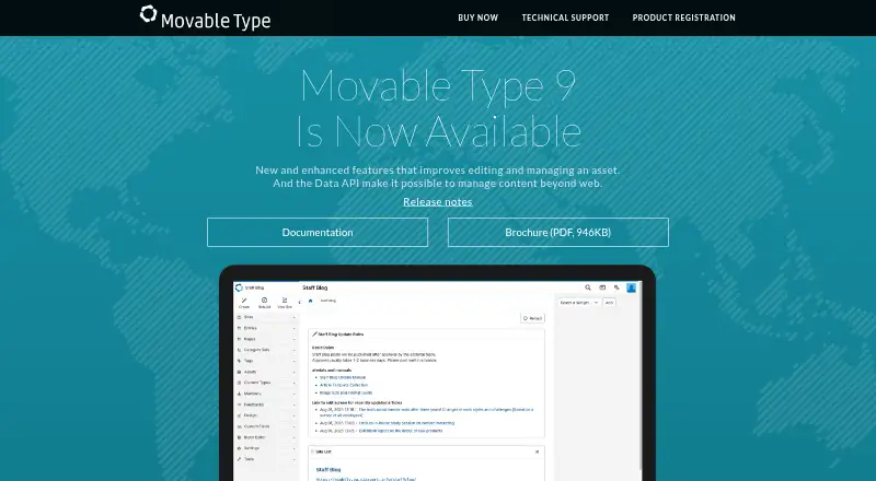 Movable Type's own site