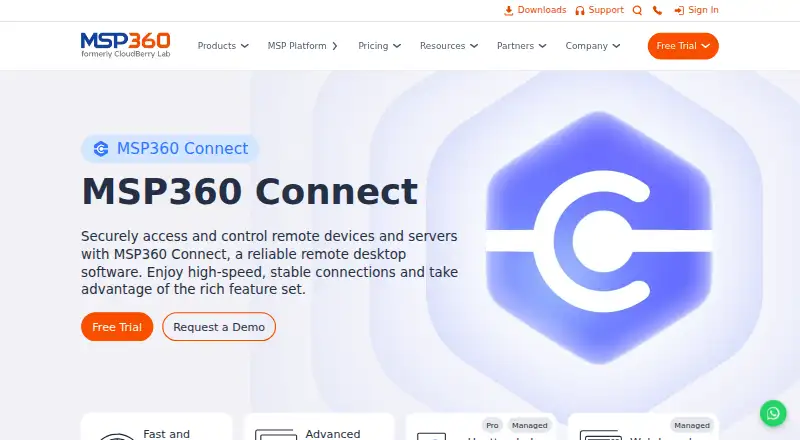 MSP360 Connect's own site