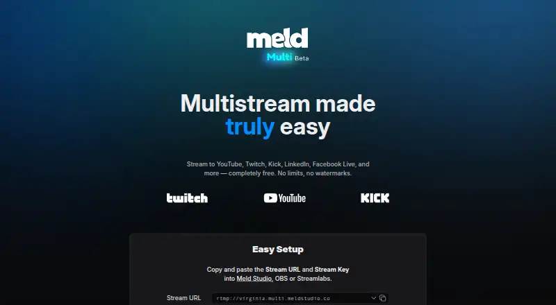 The Meld Multi homepage