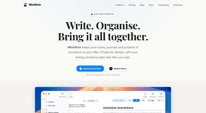 MinkNote's own site