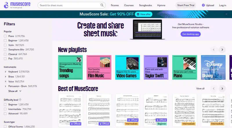 MuseScore Audio-to-Score's own site
