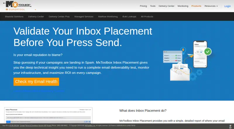 MxToolbox Inbox Placement's own site