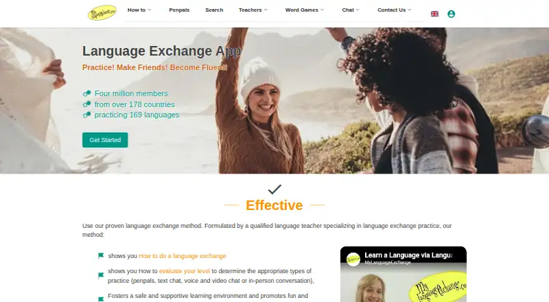 My Language Exchange's own site