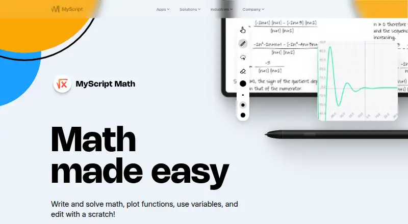 MyScript Math's own site