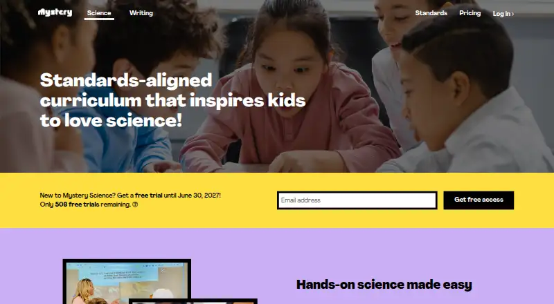 Mystery Science's own site
