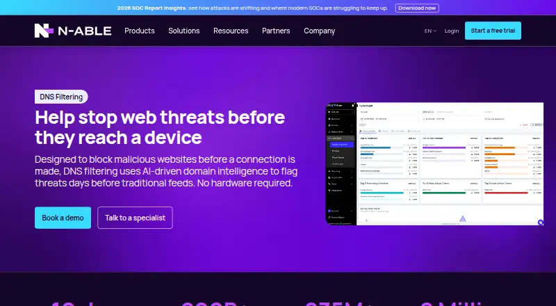 N-able DNS Filtering's own site