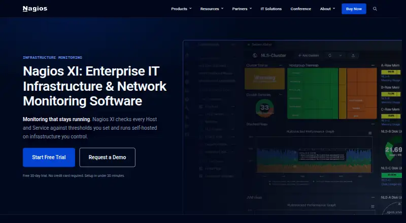 The Nagios XI homepage