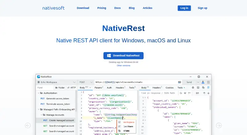 NativeRest's own site