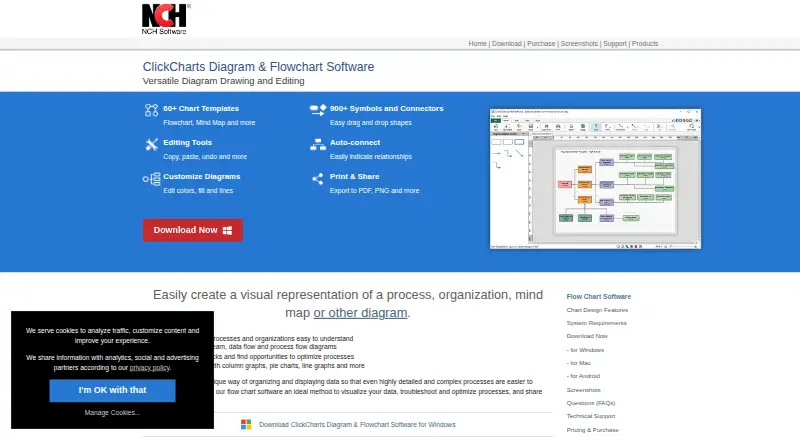 ClickCharts's own site