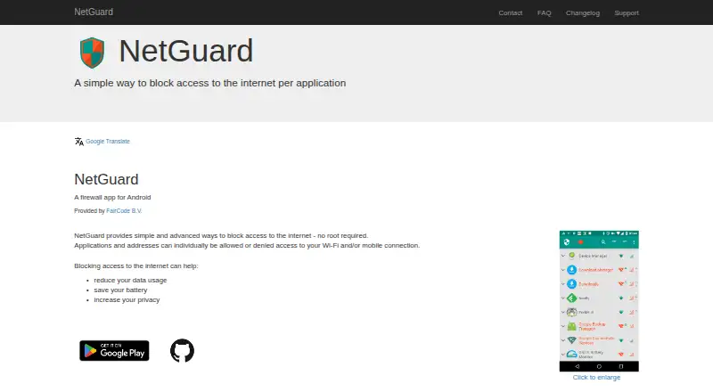 NetGuard's own site